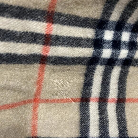 Auth Burberry's - Light Brown Black Red Cashmere Scarf - Picture 5 of 8